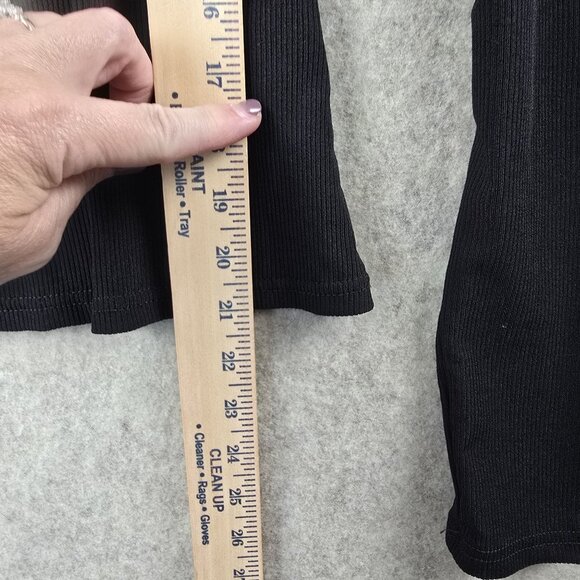 Shein Long Sleeve Black Ribbed Top Womens XS - Picture 3 of 4